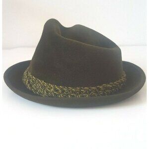 Vintage Lee Ambassador Lee Fur Felt Hat Beaver Finish Dark Green Size 7